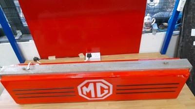 Lot 97 - MG MG ILLUMINATED , DOUBLE SIDED DEALER SIGN 48" X 12" X 7"