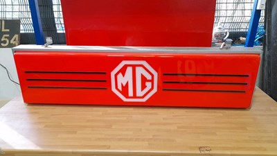 Lot 97 - MG MG ILLUMINATED , DOUBLE SIDED DEALER SIGN 48" X 12" X 7"