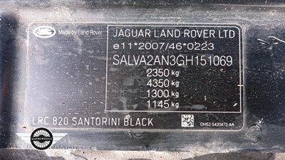 Lot 288 - 2016 LAND ROVER ROVER EVOQUE HSE DYN TD