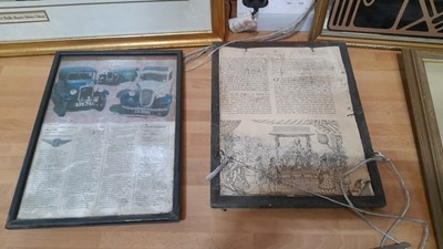 Lot 749 - DUNLOP TROLLEY AIR PUMP & A SELECTION OF ROLLS ROYCE PRINTS