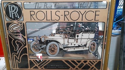 Lot 749 - DUNLOP TROLLEY AIR PUMP & A SELECTION OF ROLLS ROYCE PRINTS