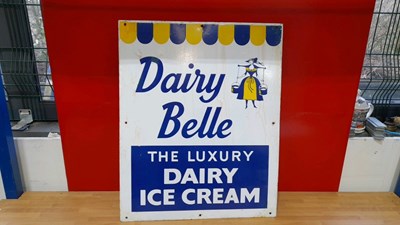 Lot 617 - DAIRY BELLE ENAMEL SIGN 25" X 20"