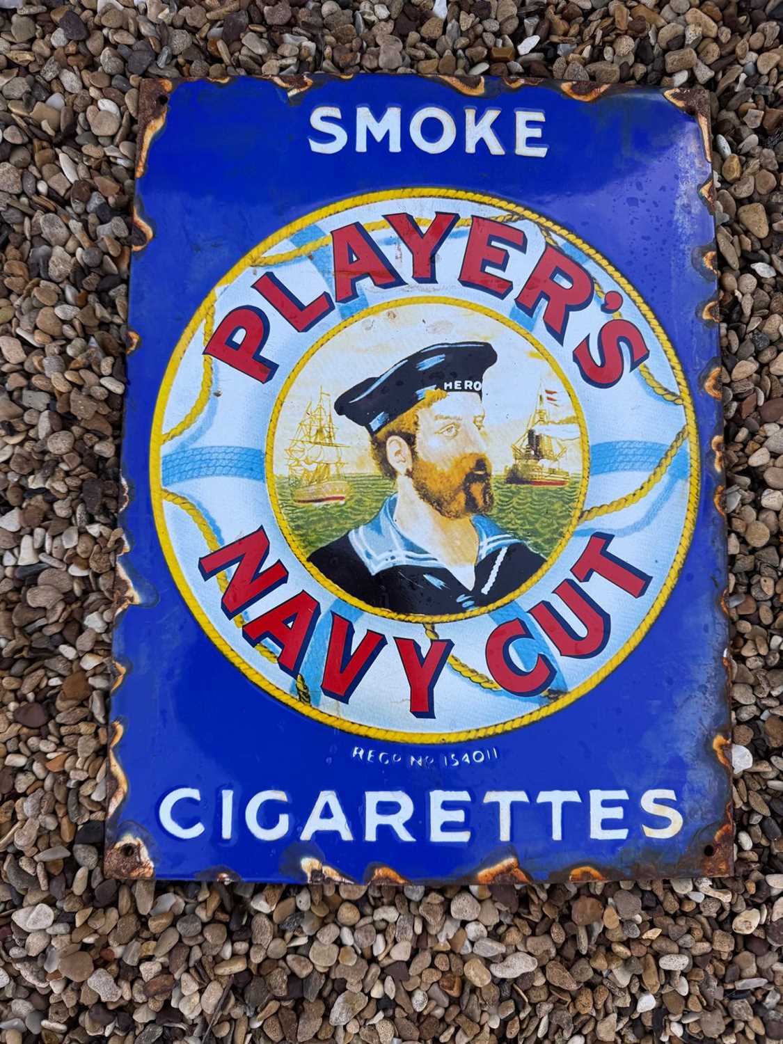 Lot 482 - PLAYERS NAVY CUT ENAMEL SIGN 16