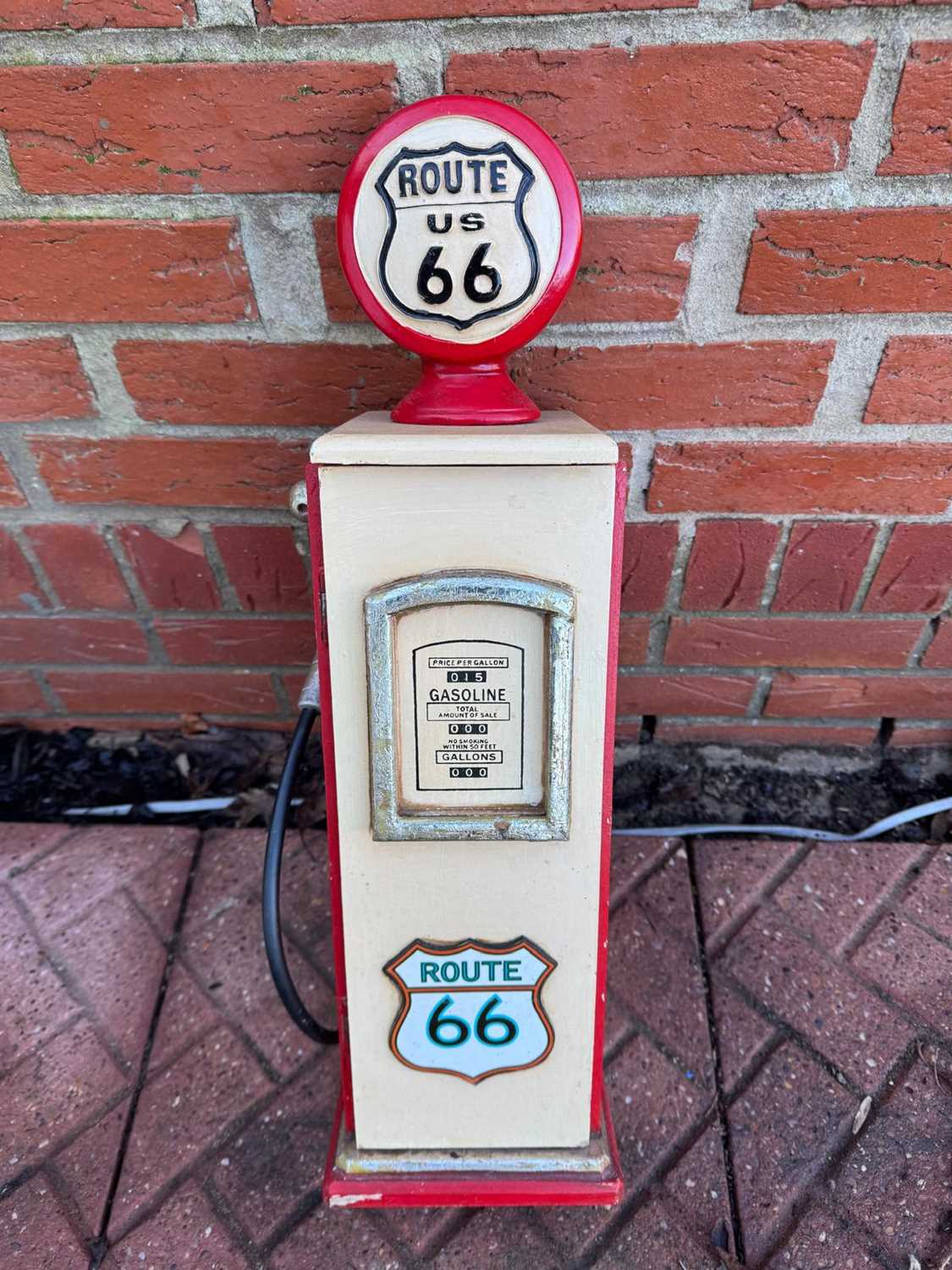 Lot 535 - SMALL PETROL PUMP ROUTE 66 24" TALL