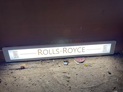 Lot 747 - ROLLS ROYCE LIGHT UP SIGN 63.5" X 8"