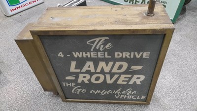 Lot 601 - OLD LAND ROVER , DOUBLE SIDED LIGHT UP SIGN 29" X 24"