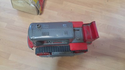 Lot 765 - BATTERY VINTAGE AEROPLANE & TRACTOR ON TRACKS