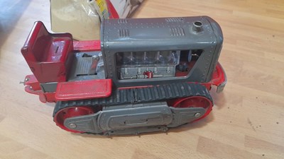 Lot 765 - BATTERY VINTAGE AEROPLANE & TRACTOR ON TRACKS