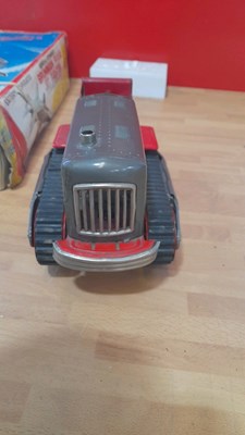 Lot 765 - BATTERY VINTAGE AEROPLANE & TRACTOR ON TRACKS