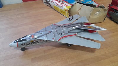 Lot 765 - BATTERY VINTAGE AEROPLANE & TRACTOR ON TRACKS