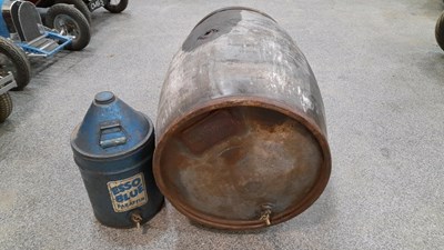 Lot 639 - 50 GALLON STEEL OIL DRUM & ESSO PARAFFIN CAN