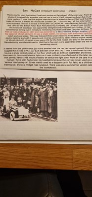 Lot 20 - CIRCA 1930 RYTECRAFT SCOOTER CAR