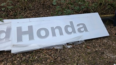 Lot 231 - ROBSPEED HONDA 3 PIECE DEALERSHIP SIGN 293" X 33" - ALL PROCEEDS TO CHARITY