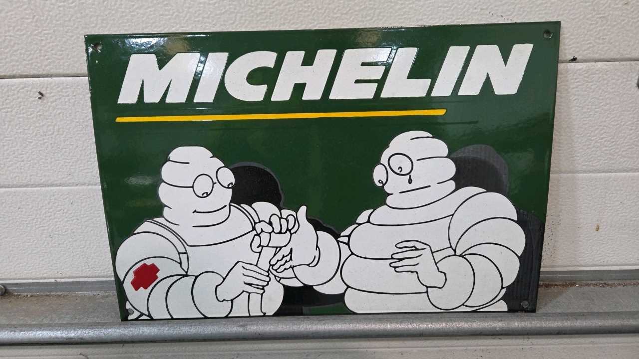 Lot 78 - MICHELIN FIRST AID ENAMEL SIGN 18" x 12"