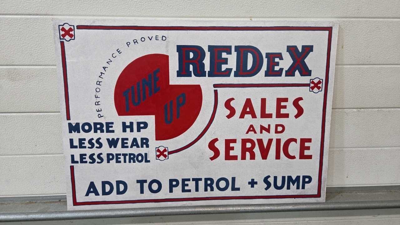 Lot 623 - WOODEN HAND PAINTED REDEX SIGN 28