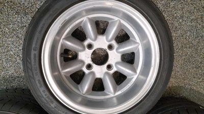 Lot 817 - 4 X MINILIGHT STYLE WHEELS & TYRES 195/45 13 ( LOTUS FITMENT ? )