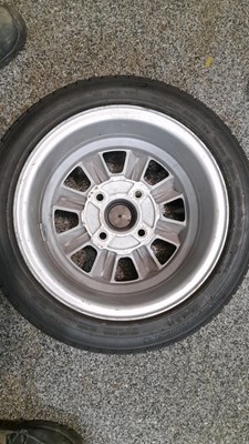 Lot 817 - 4 X MINILIGHT STYLE WHEELS & TYRES 195/45 13 ( LOTUS FITMENT ? )