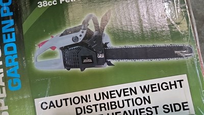 Lot 829 - PETROL CHAIN SAW , NEW NEVER BEEN USED OR FULL UNPACKED