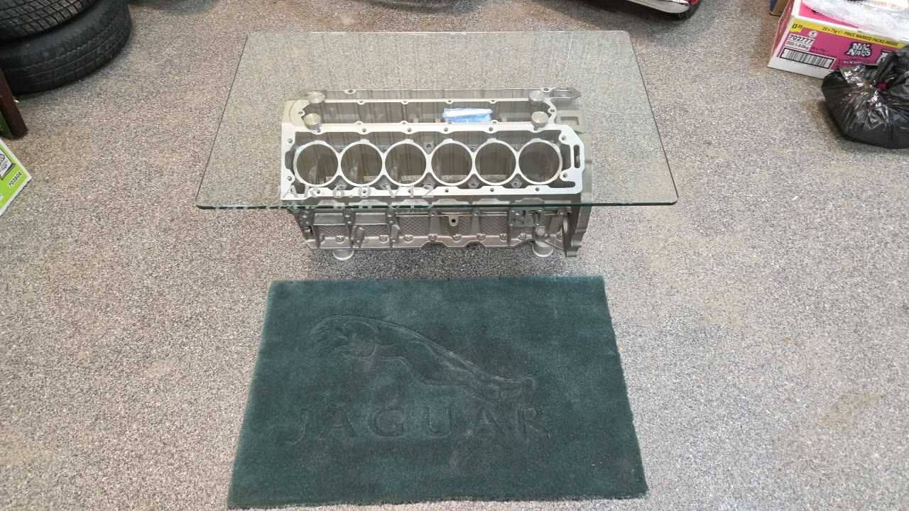 Lot 317 - JAGUAR 6.0 V12 ENGINE BLOCK COFFEE TABLE & JAGUAR RUG