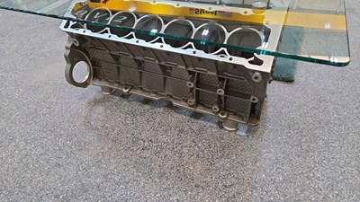 Lot 317 - JAGUAR 6.0 V12 ENGINE BLOCK COFFEE TABLE & JAGUAR RUG