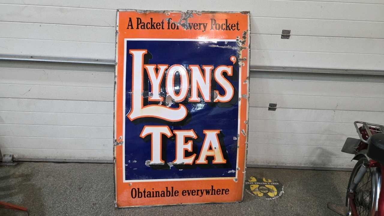 Lot 33 - LYONS' TEA ENAMEL SIGN 59