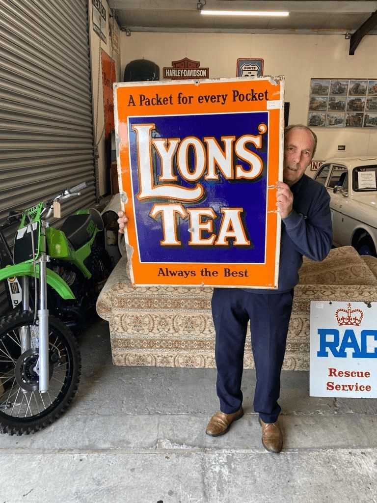 Lot 256 - ORIGINAL LARGE LYONS TEA ENAMEL SIGN