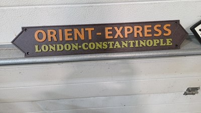 Lot 745 - YORKSHIRE MAN & ORIENT EXPRESS CAST SIGNS 21" X 6"