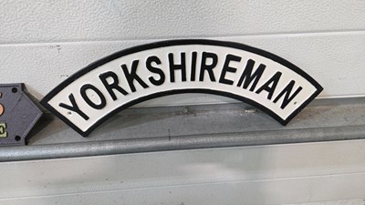 Lot 745 - YORKSHIRE MAN & ORIENT EXPRESS CAST SIGNS 21" X 6"