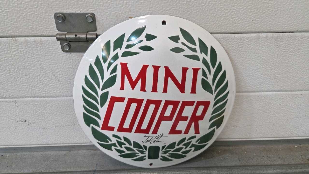 Lot 767 - MINI COOPER ENAMEL SIGN 12" DIA