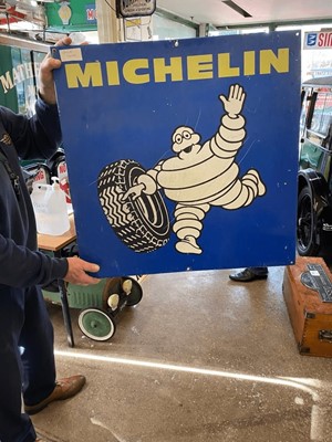 Lot 266 - ORIGINAL LARGE SQUARE MICHELIN TIN SIGN