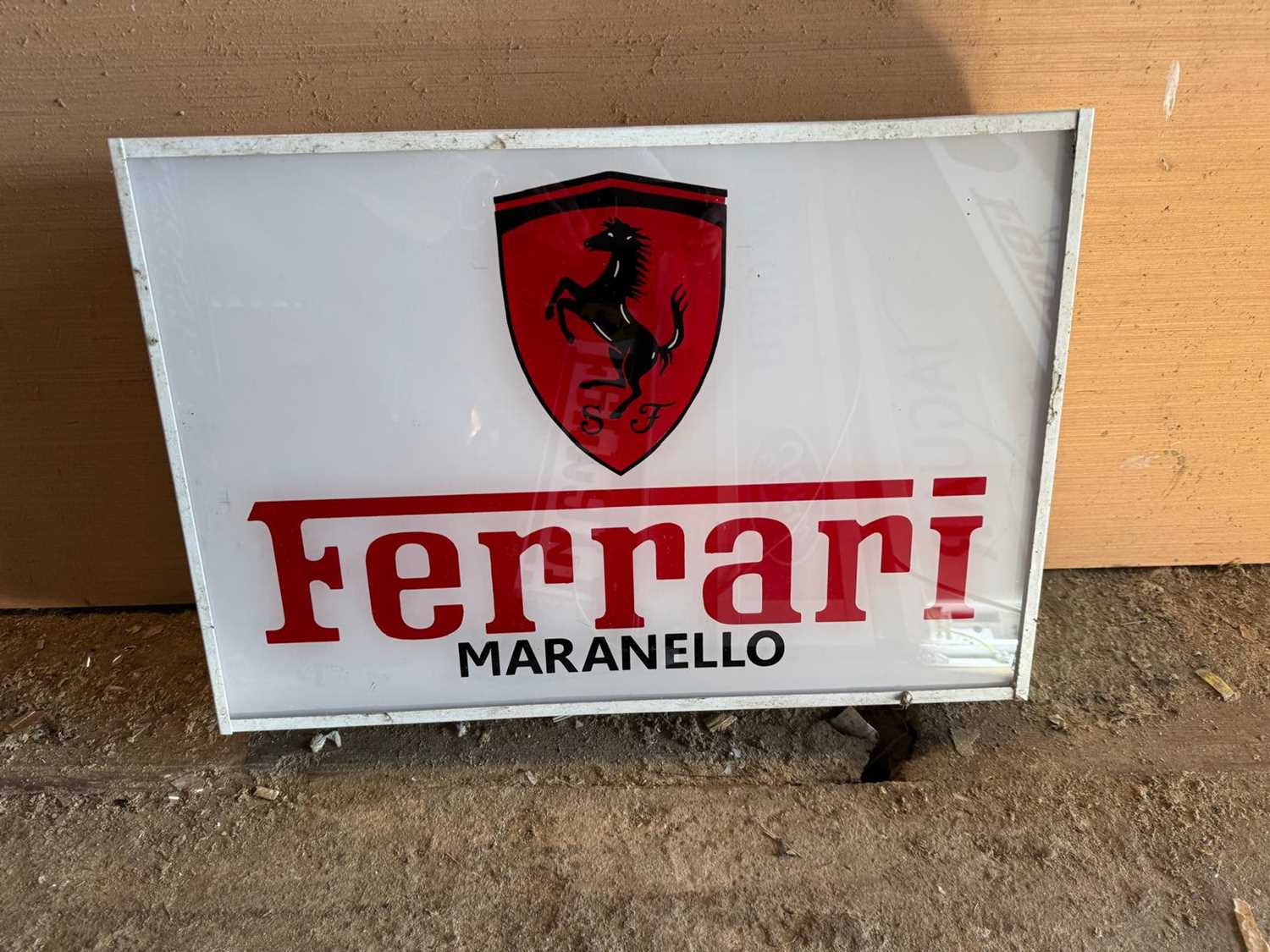 Lot 825 - FERRARI MARANELLO LIGHT UP SIGN 24" X 16"