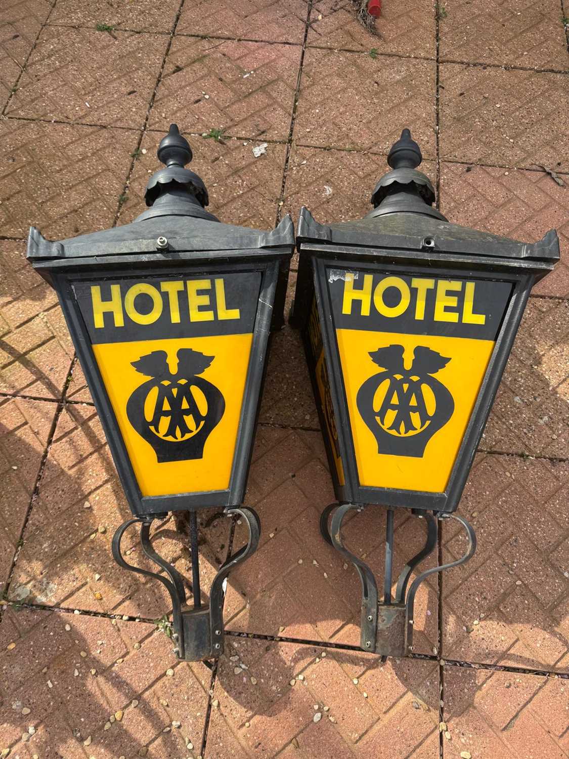 Lot 371 - PAIR OF LARGE ANTIQUE STYLE AA HOTEL LAMPS