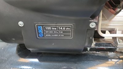 Lot 347 - SGS 100 LITRE COMPRESSOR WITH AIR TOOLS