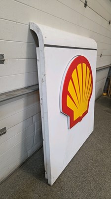 Lot 63 - SHELL GENUINE FORECOURT SIGN WITH ALUMINIUM FRAME 62" X 53"