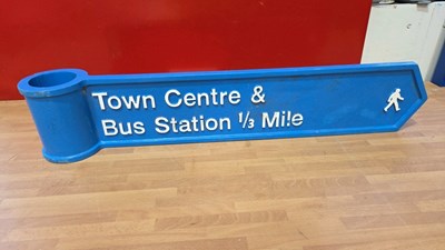 Lot 589 - TOWN CENTRE, DOUBLE SIDED STREET SIGN 30" X 6"