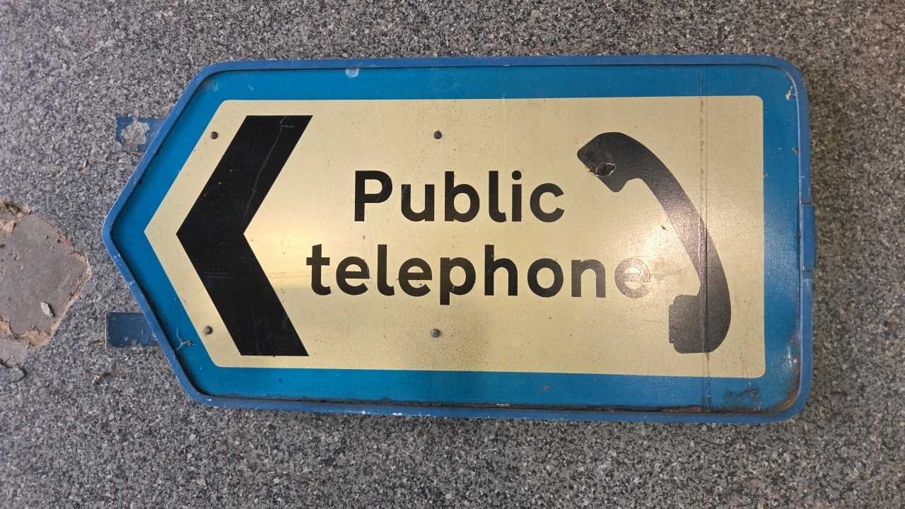 Lot 495 - PUBLIC TELEPHONE SIGN 28" X 14"