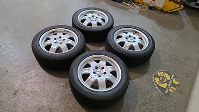 Lot 448 - MERCEDES SLK ALLOY WHEELS & TYRES 205/55ZR16