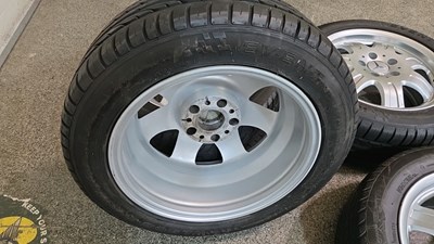 Lot 448 - MERCEDES SLK ALLOY WHEELS & TYRES 205/55ZR16