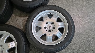 Lot 448 - MERCEDES SLK ALLOY WHEELS & TYRES 205/55ZR16