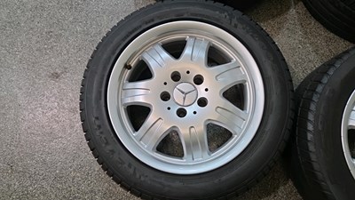 Lot 448 - MERCEDES SLK ALLOY WHEELS & TYRES 205/55ZR16