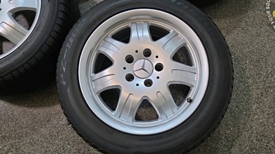 Lot 448 - MERCEDES SLK ALLOY WHEELS & TYRES 205/55ZR16