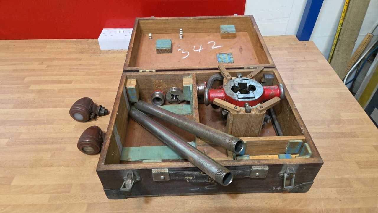 Lot 593 - WW II BEDFORD BLACK OUT LIGHT + MILITARY THREADING TACKLE