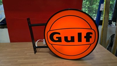 Lot 601 - GULF , DOUBLE SIDED LIGHT UP SIGN