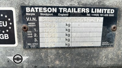 Lot 204 - BATESONS TRAILERS PT76