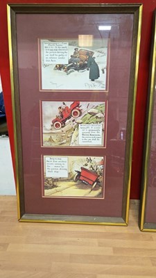 Lot 767 - 3 X FRAMED FUNNY AUTOMOBILE SCENES