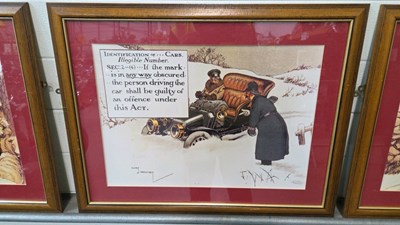 Lot 289 - 3 X FRAMED FUNNY AUTOMOBILE SCENES