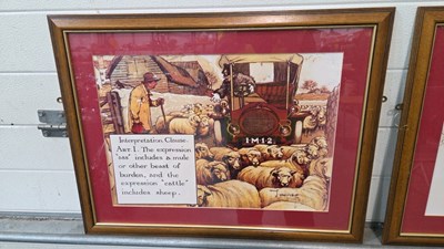 Lot 289 - 3 X FRAMED FUNNY AUTOMOBILE SCENES