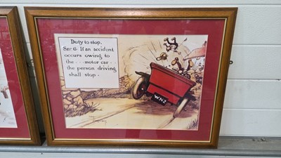 Lot 289 - 3 X FRAMED FUNNY AUTOMOBILE SCENES