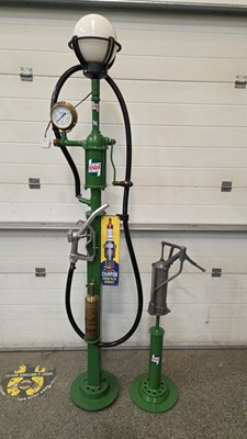 Lot 459 - VINTAGE STYLE PETROL PUMP & OIL PUMP