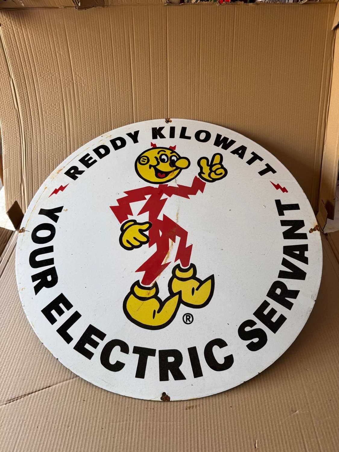 Lot 177 - REDDY KILOWATT ENAMEL SIGN 30" DIA